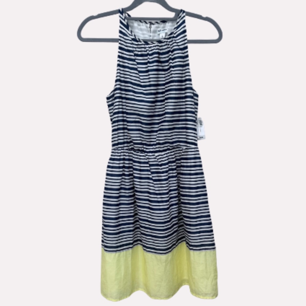 Nautical Old Navy Striped Sleeveless Midi Lined Sun Dress Size Small NWT